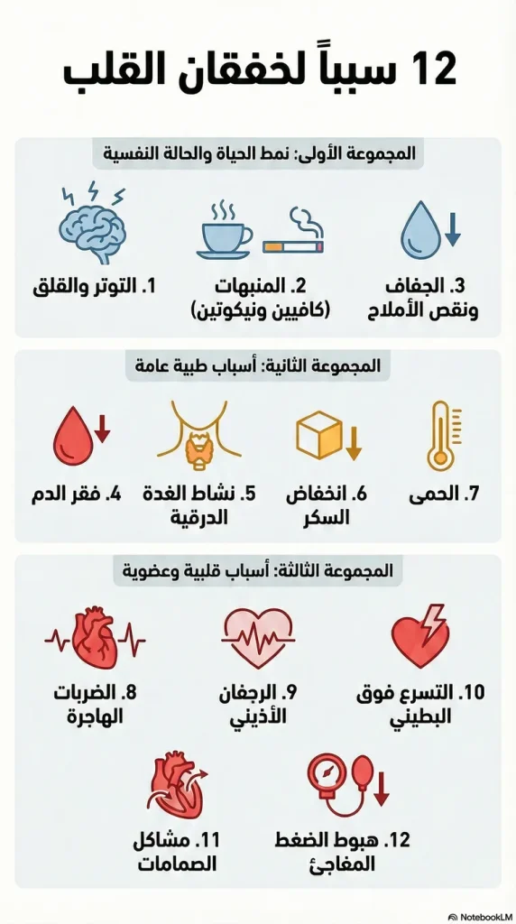 انفوجراف يوضع أسباب خغقان القلب